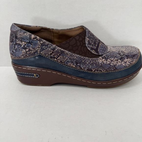 Spring Step Women's L'Artiste-Burbank Python Blu Sz 9.5-10 Slip on Clogs - Picture 7 of 11